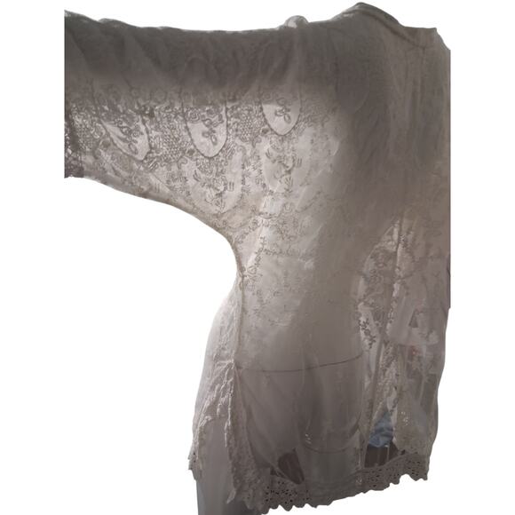 Crochet Whimsical Fairycore Victorian Women's size Large Romantic Lace Top - Picture 11 of 11